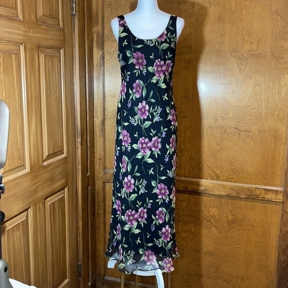 Virgo Black Floral Maxi Dress with Jacket - EUC - Picture 7 of 9